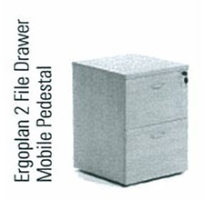 ERGOPLAN LOCKING 2 FILE DRAWER MOBILE PEDESTAL
